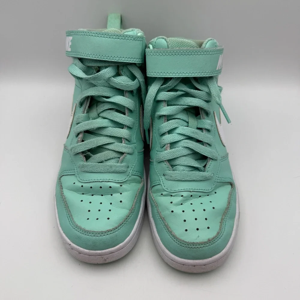 Nike Court Borough Mid 2 Mint Green Sneakers High Top‎ Shoes Kids Size 5.5Y